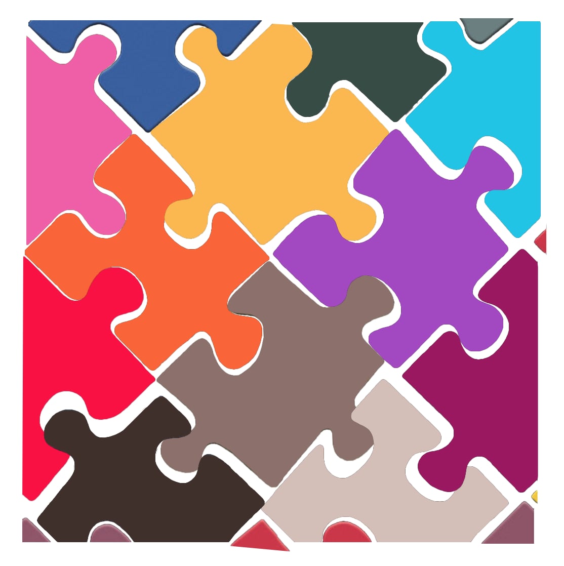 Rainbow coloured jigsaw image